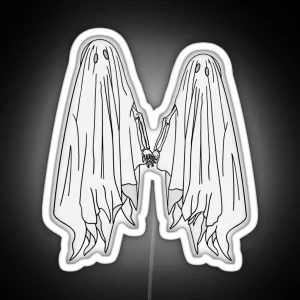 Ghost Couple Holding Hands RGB Neon Sign