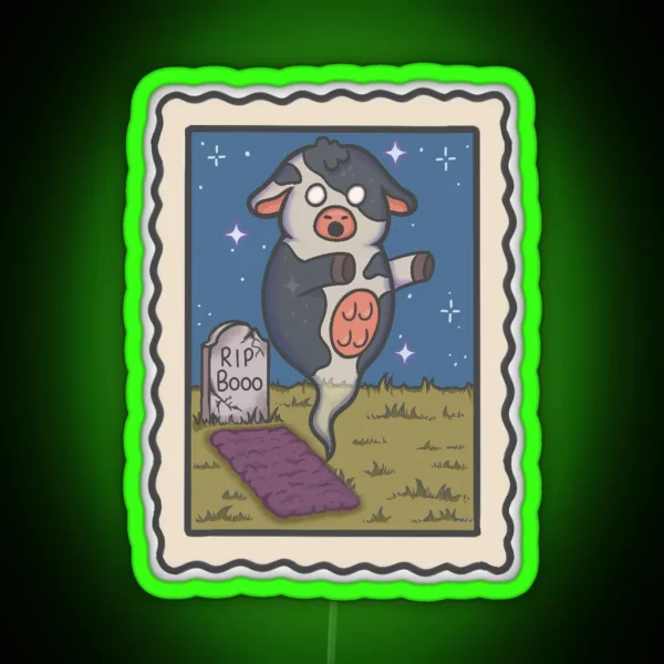 Ghost Cow RGB Neon Sign