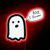 Ghostly Specter Shatters Colorful Vibe with Flickering Neon Accents