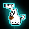 Whimsical RGB Neon Sign Featuring a Friendly Ghostly Canine Companion