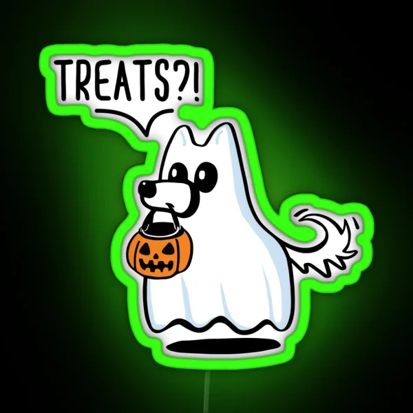 Ghost Dog Cute Ghost Dog RGB Neon Sign