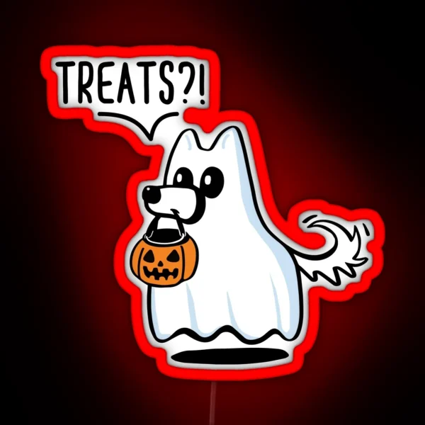 Ghost Dog Cute Ghost Dog RGB Neon Sign
