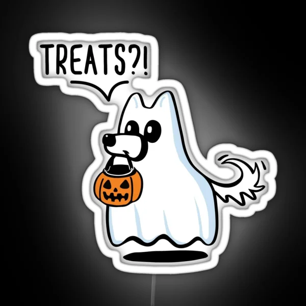 Ghost Dog Cute Ghost Dog RGB Neon Sign