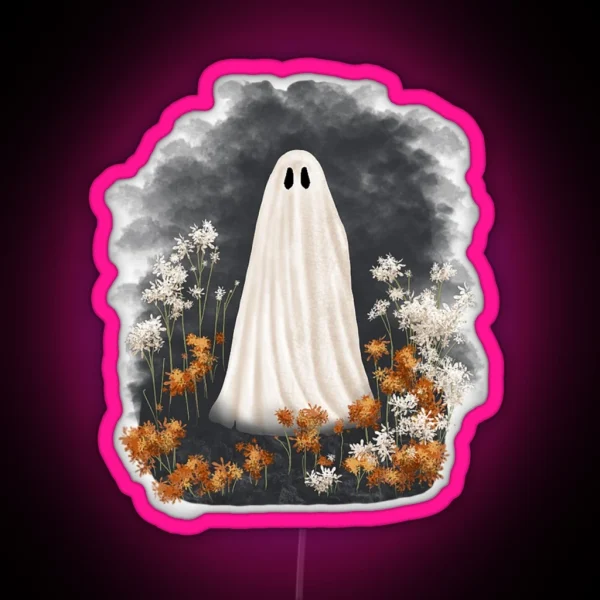 Ghost In A Flower Garden RGB Neon Sign