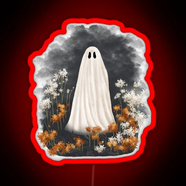 Ghost In A Flower Garden RGB Neon Sign