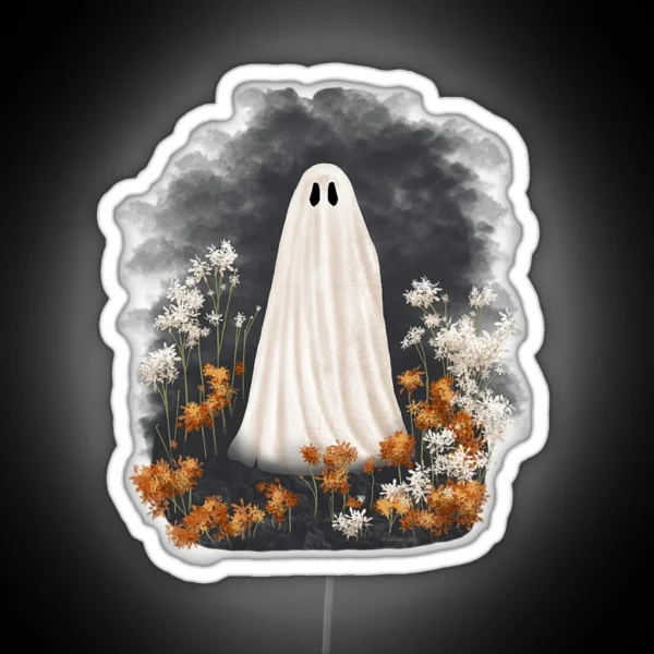 Ghost In A Flower Garden RGB Neon Sign