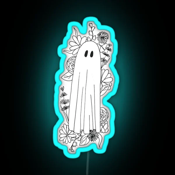 Ghost In Flowers RGB Neon Sign