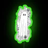 Ethereal Ghost Blooms in Vibrant RGB Neon Sign Decor