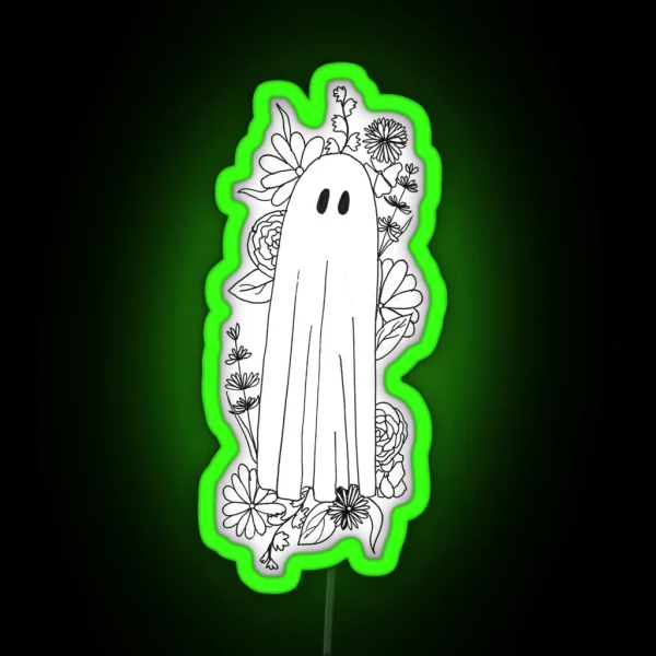 Ghost In Flowers RGB Neon Sign