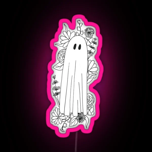 Ghost In Flowers RGB Neon Sign