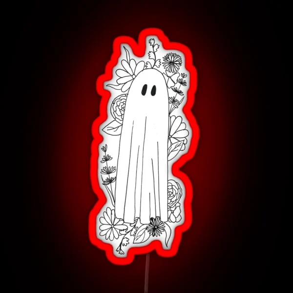 Ghost In Flowers RGB Neon Sign