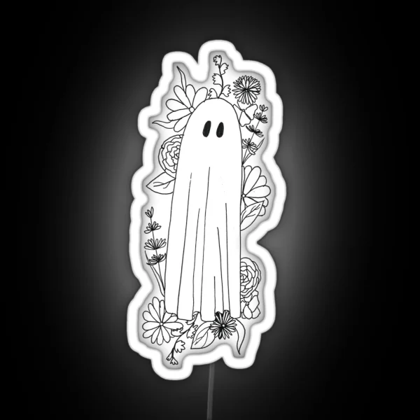 Ghost In Flowers RGB Neon Sign