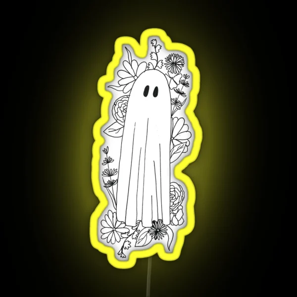 Ghost In Flowers RGB Neon Sign