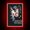 Neon illuminated art depicting Major Motoko Kusanagi's cybernetic essence glow