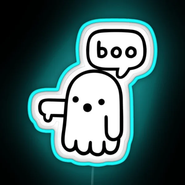 Ghost Of Disapproval Boo RGB Neon Sign