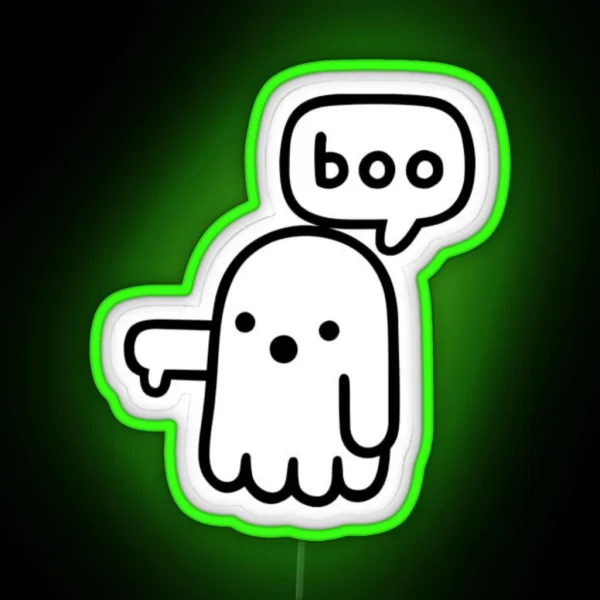 Ghost Of Disapproval Boo RGB Neon Sign