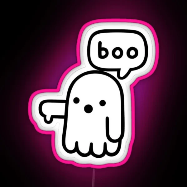 Ghost Of Disapproval Boo RGB Neon Sign
