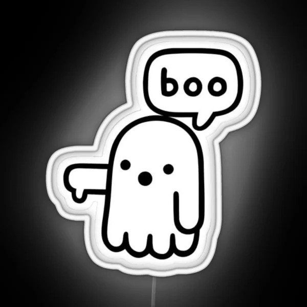Ghost Of Disapproval Boo RGB Neon Sign