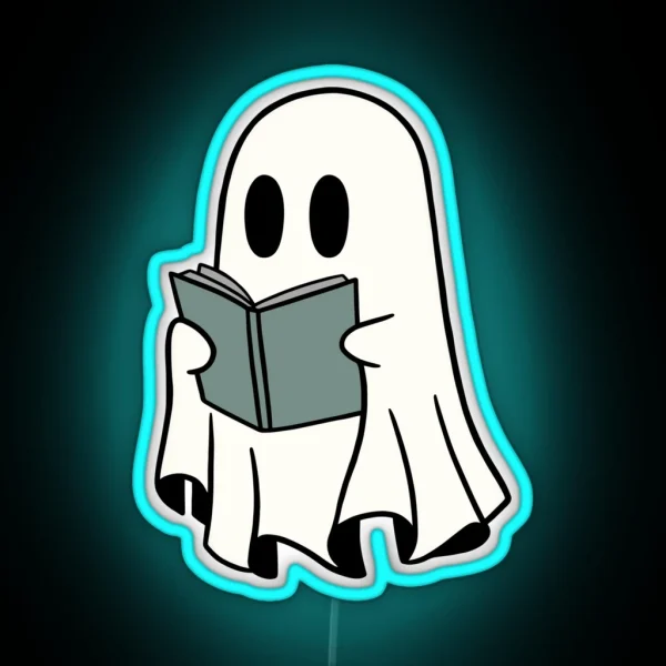GHOST READING A BOOK RGB Neon Sign