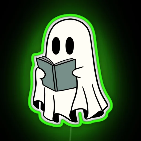 GHOST READING A BOOK RGB Neon Sign