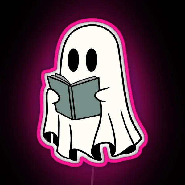 GHOST READING A BOOK RGB Neon Sign