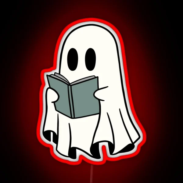 GHOST READING A BOOK RGB Neon Sign