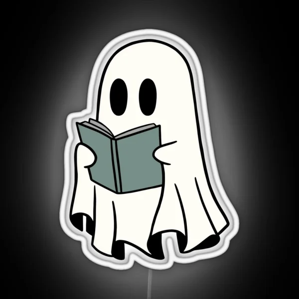GHOST READING A BOOK RGB Neon Sign