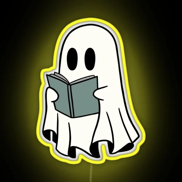 GHOST READING A BOOK RGB Neon Sign