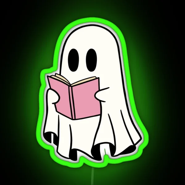Ghost Reading A Book RGB Neon Sign