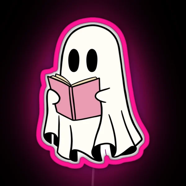Ghost Reading A Book RGB Neon Sign