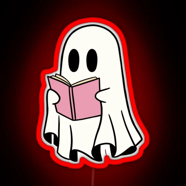 Ghost Reading A Book RGB Neon Sign