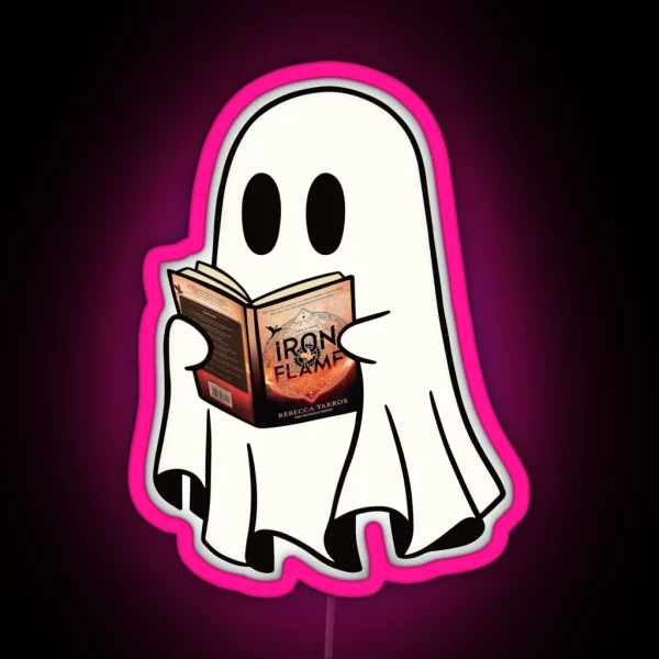 Ghost Reading Book Spooky Book Club Kindle RGB Neon Sign