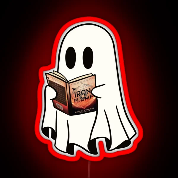 Ghost Reading Book Spooky Book Club Kindle RGB Neon Sign