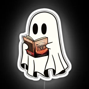 Ghost Reading Book Spooky Book Club Kindle Lovers Gift Ideas RGB Neon Sign