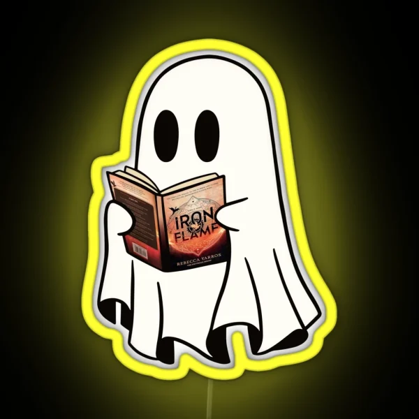 Ghost Reading Book Spooky Book Club Kindle RGB Neon Sign