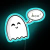 Spooky neon LED sign featuring a ghost saying 'Boo' word