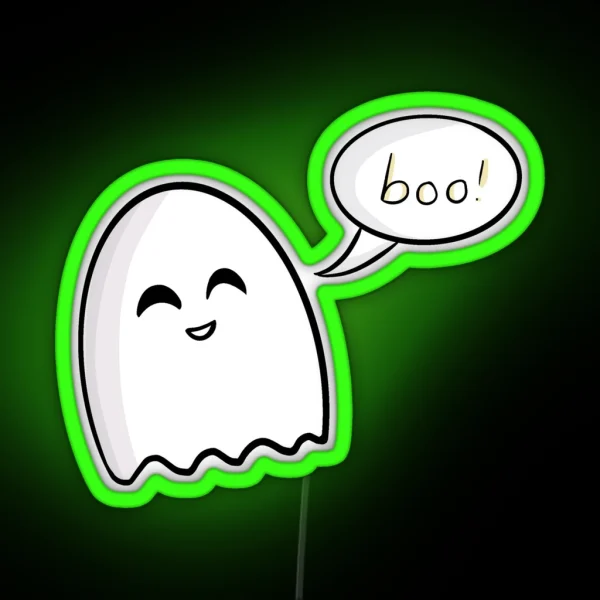 Ghost Saying Boo RGB Neon Sign