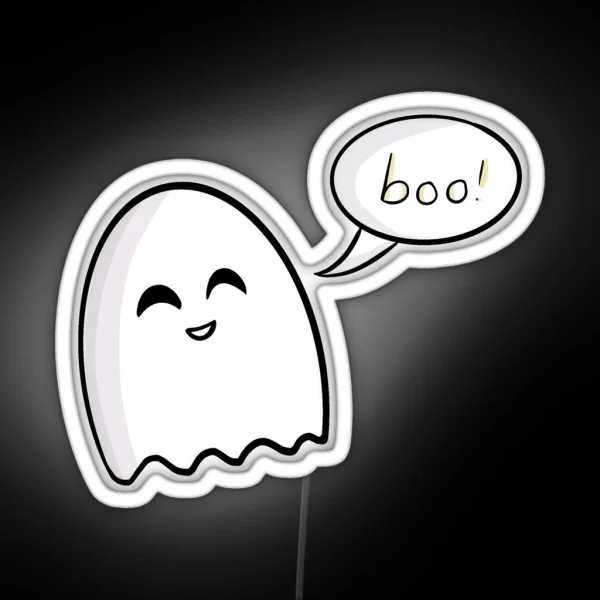 Ghost Saying Boo RGB Neon Sign