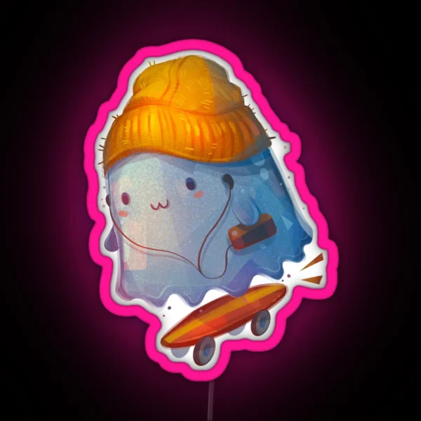 Ghost Skateboarder RGB Neon Sign