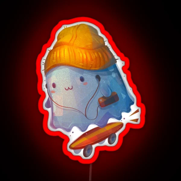 Ghost Skateboarder RGB Neon Sign