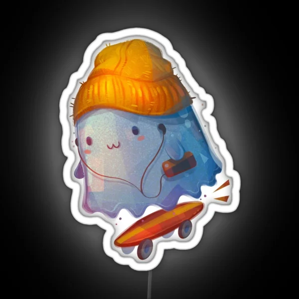 Ghost Skateboarder RGB Neon Sign