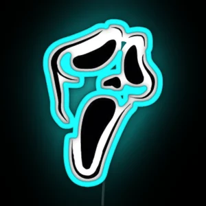 Ghostface Mask Decal RGB Neon Sign