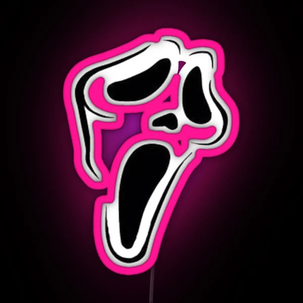 Ghostface Mask Decal RGB Neon Sign