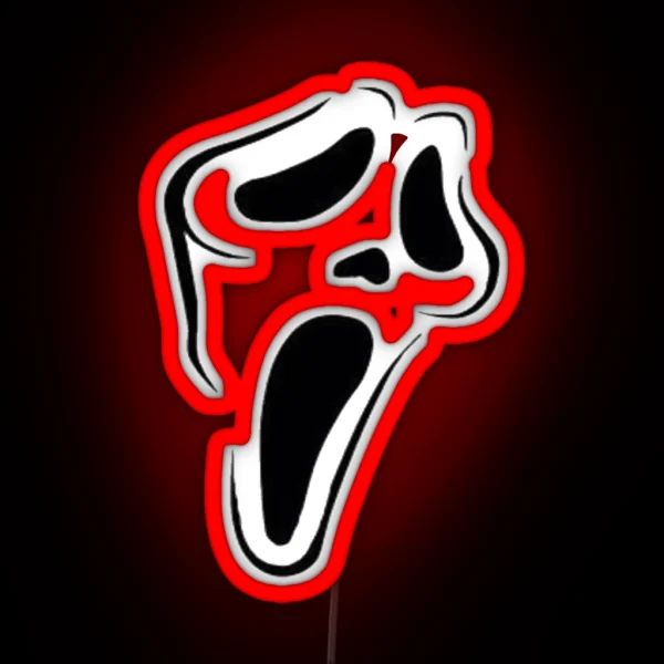 Ghostface Mask Decal RGB Neon Sign