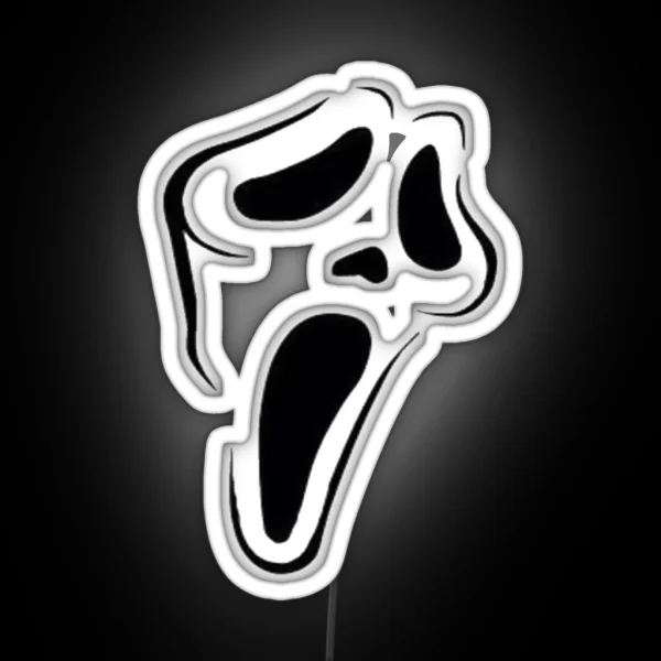 Ghostface Mask Decal RGB Neon Sign