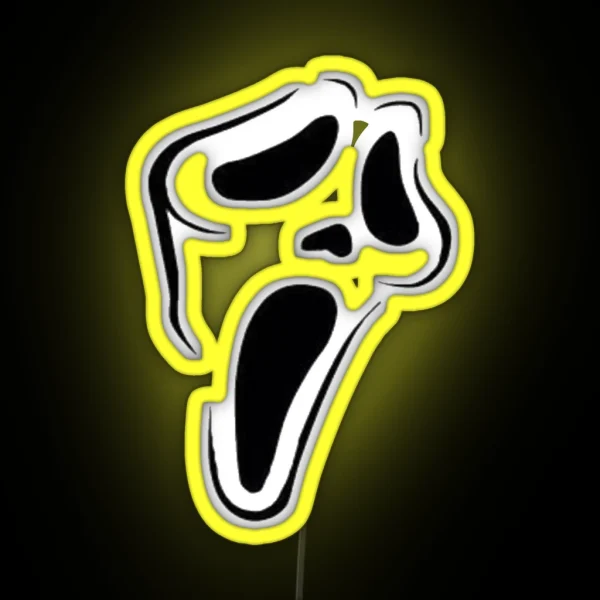 Ghostface Mask Decal RGB Neon Sign