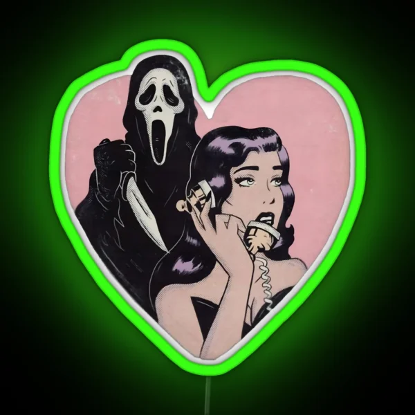 Ghostface Phone Call Love Heart RGB Neon Sign
