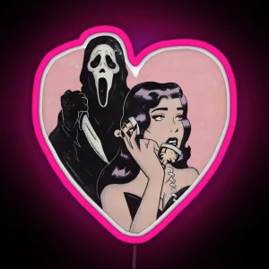 Ghostface Phone Call Love Heart RGB Neon Sign