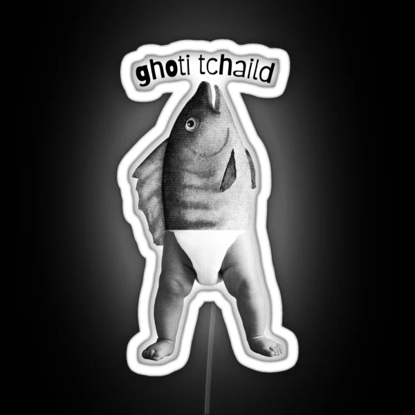 Ghoti Tchaild Baby Fish Linguistics Pun RGB Neon Sign