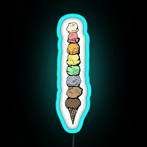 Giant Ice Cream Cone RGB Neon Sign